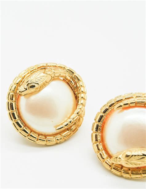 givenchy snake pearl earrings|Givenchy jewelry marks.